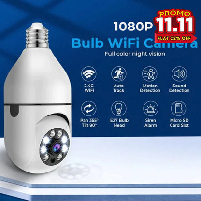 Bulb Holder Camera Mini Security Camera with Video Recording Watch