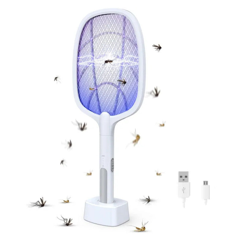 2 In 1 Electric Racket Mosquito Killer With UV Light LED Lamp